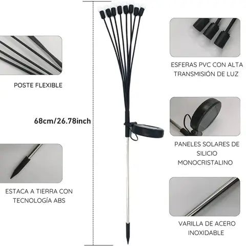 Luces Luciérnagas SOLARES Pack por 4 unidades