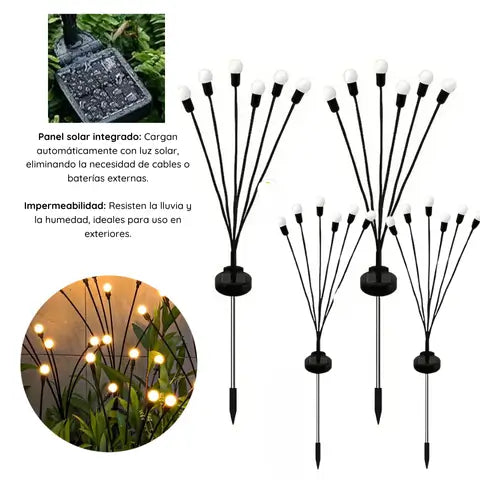Luces Luciérnagas SOLARES Pack por 4 unidades